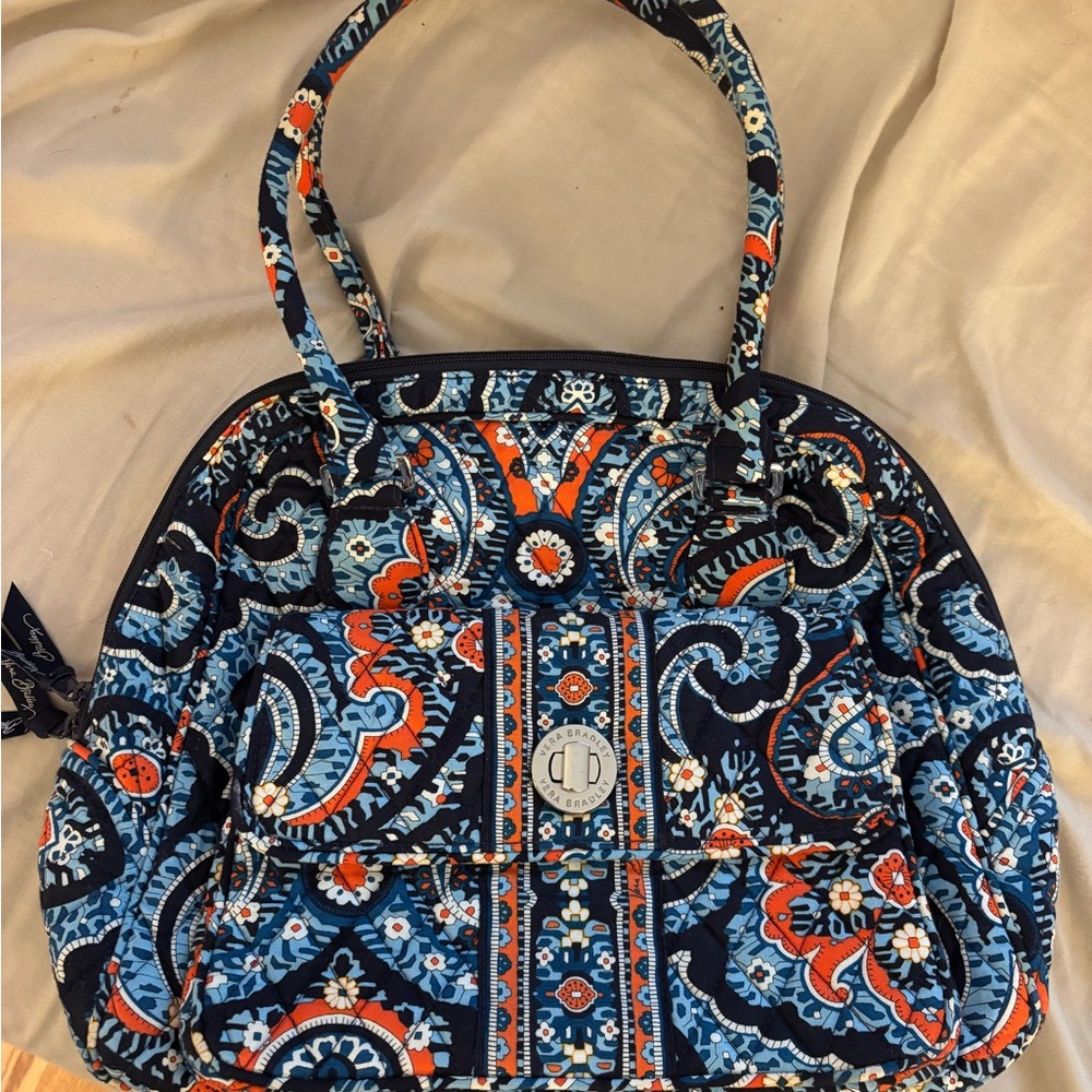 Vera Bradley Blue and Orange Paisley Shoulder Bag